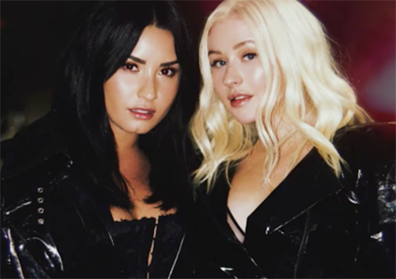 Christina Aguilera divulga single com Demi Lovato